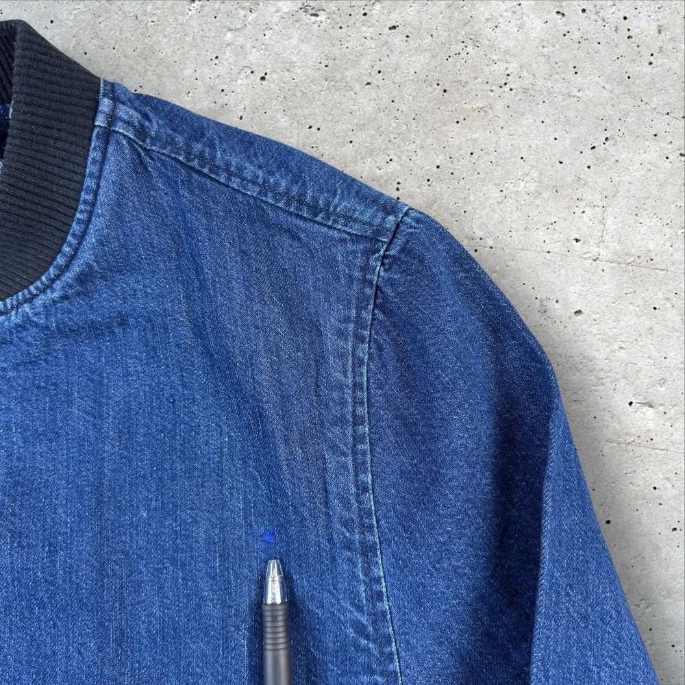 Levi's Made & Crafted Denim‎ Bomber Jacket Size 1 (S) Blue Zip Up Vintage Style